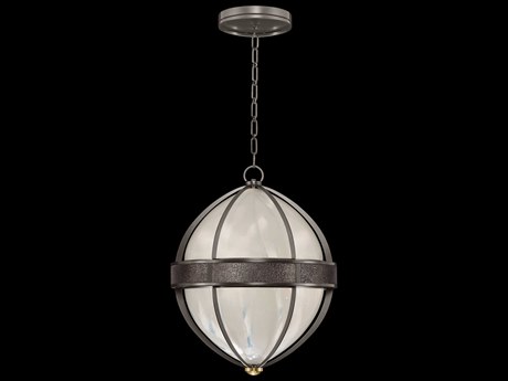 Fine Art Handcrafted Lighting Mirage 3-Light Midnight Steel Traditional Round Pendant