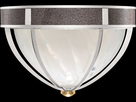 Fine Art Handcrafted Lighting Mirage 3-Light Silver Leaf Traditional Flush Mount