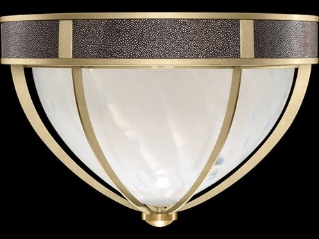 Fine Art Handcrafted Lighting Mirage 3-Light Soft Gold Leaf Traditional Flush Mount