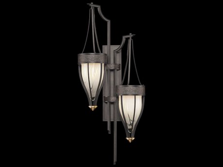 Fine Art Handcrafted Lighting Mirage 2-Light Midnight Steel Traditional Wall Sconce