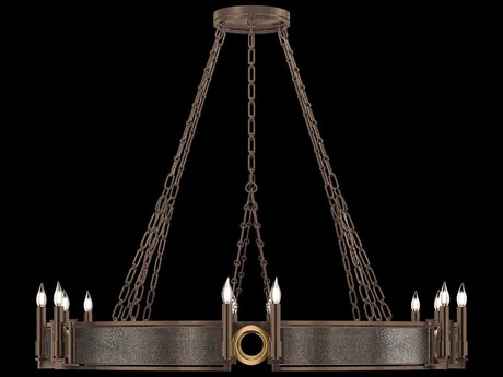 Fine Art Handcrafted Lighting Mirage 12-Light Bronze Traditional Candelabra Round Chandelier