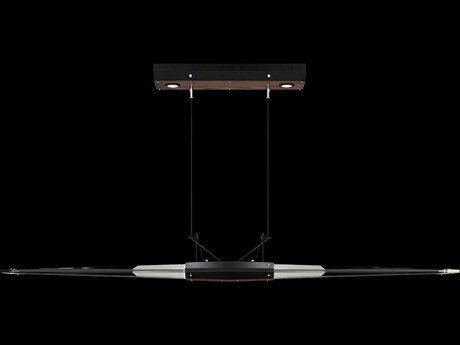 Fine Art Handcrafted Lighting Blade 8-Light Black Dark Walnut Linear Island Pendant