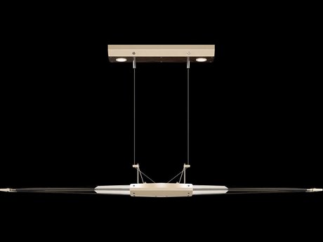 Fine Art Handcrafted Lighting Blade 8-Light Champagne Dark Walnut Gold Linear Island Pendant