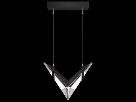 Fine Art Handcrafted Lighting Blade 2-Light Black Dark Walnut Geometric Pendant