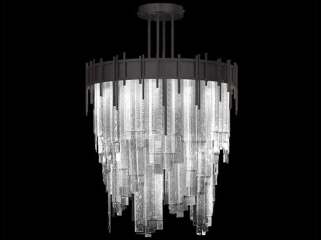 Fine Art Handcrafted Lighting Arpeggio 31-Light Midnight Steel Black Round Pendant