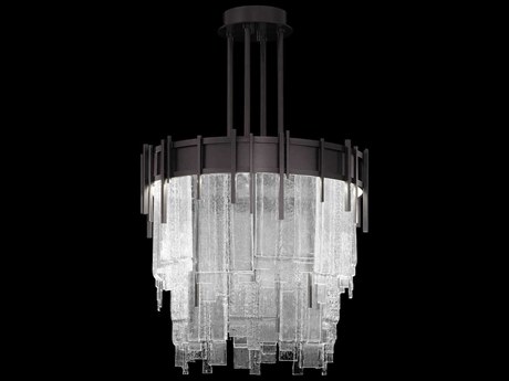Fine Art Handcrafted Lighting Arpeggio 10-Light Midnight Steel Black Round Pendant