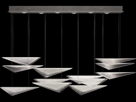 Fine Art Handcrafted Lighting Volo 6-Light Silver Linear Island Pendant
