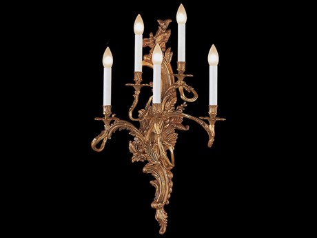 Fine Art Handcrafted Lighting Mariner Luxury 5-Light French Gold Traditional Wall Sconce