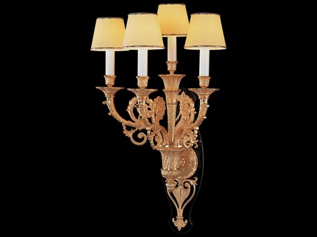 Fine Art Handcrafted Lighting Mariner Luxury 4-Light French Gold Traditional Wall Sconce