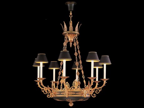Fine Art Handcrafted Lighting Mariner Luxury 8-Light French Gold Traditional Candelabra Chandelier