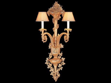Fine Art Handcrafted Lighting Mariner Luxury 2-Light Antique Gold Plated Traditional Wall Sconce