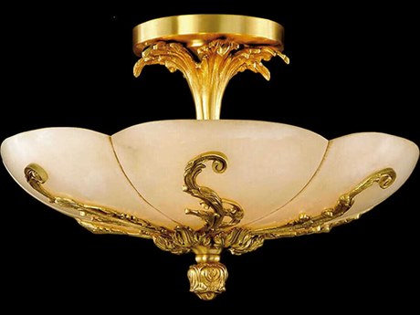 Fine Art Handcrafted Lighting Mariner Luxury 6-Light French Gold Traditional Bowl Semi Flush Mount