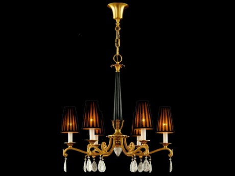 Fine Art Handcrafted Lighting Mariner Luxury 6-Light French Gold Traditional Candelabra Chandelier