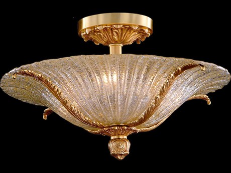 Fine Art Handcrafted Lighting Mariner Luxury 6-Light French Gold Traditional Bowl Semi Flush Mount