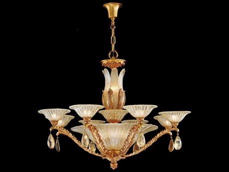 Fine Art Handcrafted Lighting Mariner Luxury 19-Light French Gold Traditional Bowl Chandelier
