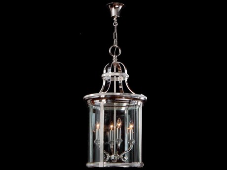 Fine Art Handcrafted Lighting Mariner Luxury 4-Light Polished Silver Traditional Cylinder Pendant