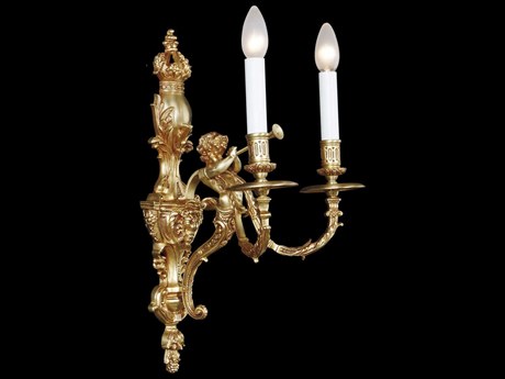 Fine Art Handcrafted Lighting Mariner Luxury 2-Light French Gold Traditional Wall Sconce