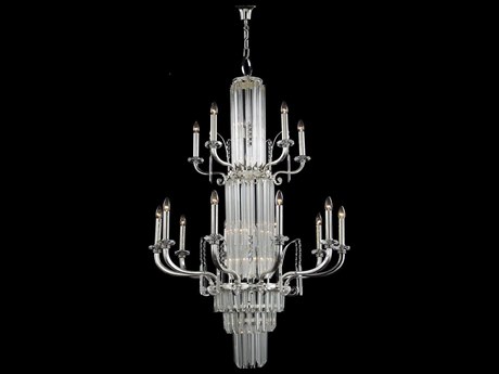 Fine Art Handcrafted Lighting Mariner Luxury 25-Light French Gold Silver Traditional Candelabra Chandelier