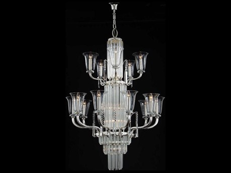Fine Art Handcrafted Lighting Mariner Luxury 26-Light Polished Silver Traditional Candelabra Chandelier