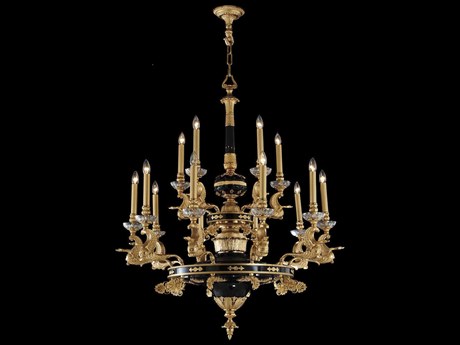 Fine Art Handcrafted Lighting Mariner Luxury 15-Light French Gold Traditional Candelabra Chandelier