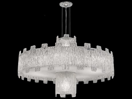Fine Art Handcrafted Lighting Mariner Luxury 15-Light Polished Chrome Drum Chandelier