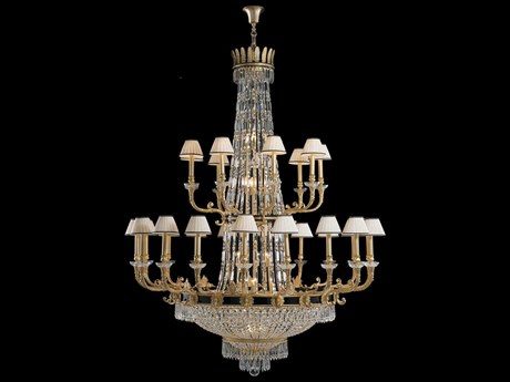 Fine Art Handcrafted Lighting Mariner Luxury 51-Light Antique Gold Plated Traditional Candelabra Chandelier