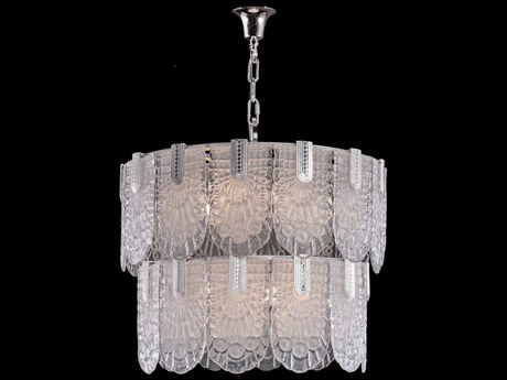 Fine Art Handcrafted Lighting Mariner Luxury 20-Light Antique Gold Plated Silver Traditional Drum Tiered Pendant