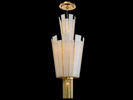 Fine Art Handcrafted Lighting Mariner Luxury 19-Light Antique Gold Plated Tiered Pendant