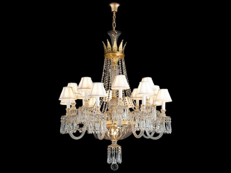 Fine Art Handcrafted Lighting Mariner Luxury 16-Light Antique Gold Plated Traditional Candelabra Chandelier