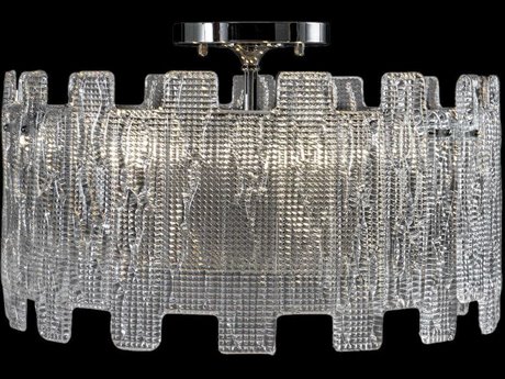 Fine Art Handcrafted Lighting Mariner Luxury 6-Light Polished Chrome Drum Semi Flush Mount