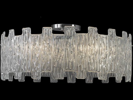 Fine Art Handcrafted Lighting Mariner Luxury 8-Light Polished Chrome Drum Semi Flush Mount