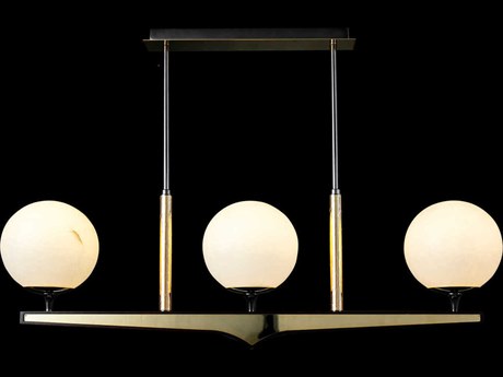Fine Art Handcrafted Lighting Mariner Luxury 3-Light Polished Brass Fume Globe Island Pendant