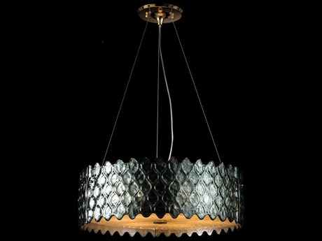 Fine Art Handcrafted Lighting Mariner Luxury 6-Light Polished Brass Drum Pendant