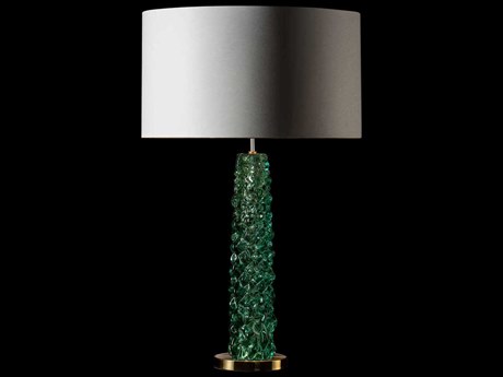 Fine Art Handcrafted Lighting Mariner Luxury Polished Brass Green Buffet Lamp
