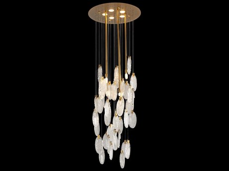 Fine Art Handcrafted Lighting Mariner Luxury 9-Light Antique Gold Plated Pendant