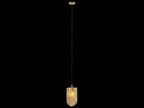 Fine Art Handcrafted Lighting Mariner Luxury 1-Light Antique Gold Plated Geometric Mini Pendant