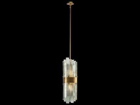 Fine Art Handcrafted Lighting Mariner Luxury 4-Light Antique Gold Plated Cylinder Mini Pendant
