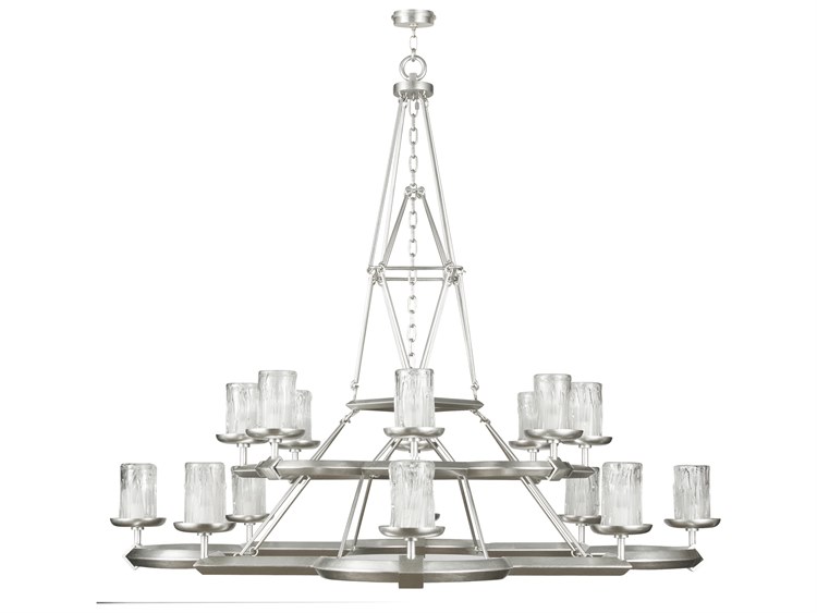 Fine Art Handcrafted Lighting Liaison 16-Light Silver Candelabra Cylinder Tiered Chandelier