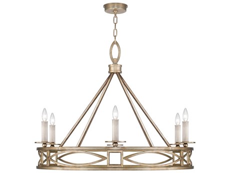Fine Art Handcrafted Lighting Cienfuegos 6-Light Gold Leaf Candelabra Chandelier