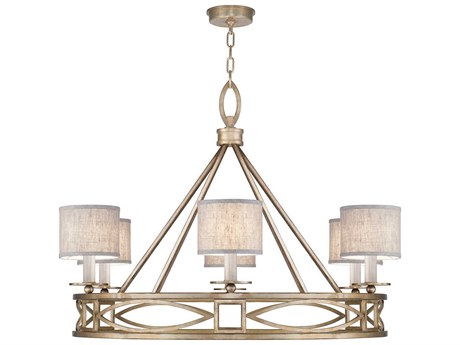 Fine Art Handcrafted Lighting Cienfuegos 6-Light Gold Leaf Candelabra Drum Chandelier