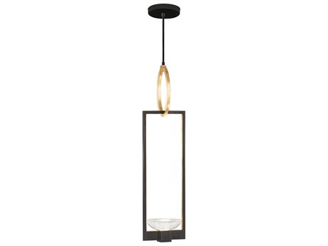 Fine Art Handcrafted Lighting Delphi 2-Light Black Glass LED Geometric Mini Pendant