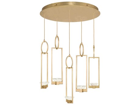 Fine Art Handcrafted Lighting Delphi 10-Light Gold Glass LED Geometric Pendant