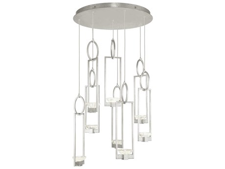 Fine Art Handcrafted Lighting Delphi 16-Light6-Light Silver Glass LED Geometric Pendant