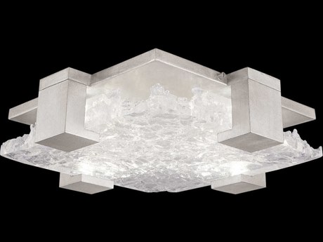 Fine Art Handcrafted Lighting Terra 4-Light Silver Geometric Flush Mount