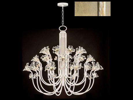 Fine Art Handcrafted Lighting Azu 30-Light Gold Crystal Candelabra Chandelier