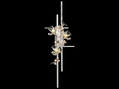 Fine Art Handcrafted Lighting Azu 3-Light Silver Crystal Wall Sconce