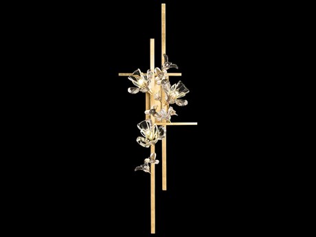 Fine Art Handcrafted Lighting Azu 3-Light Gold Crystal Wall Sconce
