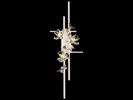 Fine Art Handcrafted Lighting Azu 3-Light White Crystal Wall Sconce