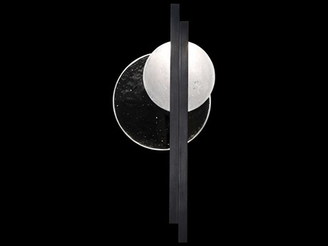 Fine Art Handcrafted Lighting Selene 2-Light Black Iron Glass LED Wall Sconce