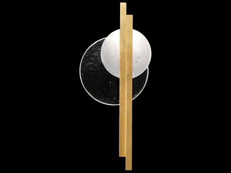 Fine Art Handcrafted Lighting Selene 2-Light Gold Leaf Glass LED Wall Sconce